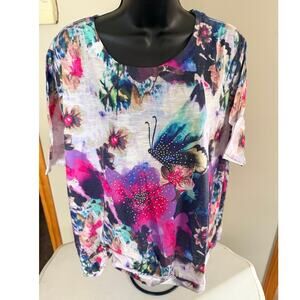 Multicolor Tee by CJ Banks 2X